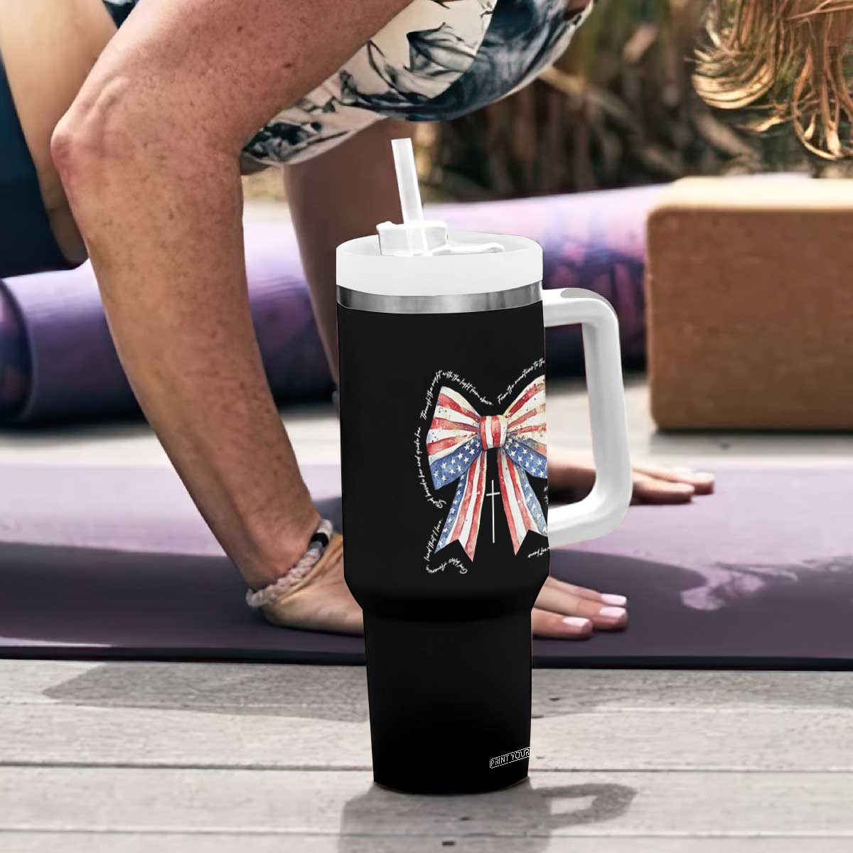 Patriotic Coquette 4th Of July Tumbler With Handle God Bless America TS10 Print Your Wear