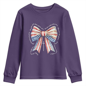 Patriotic Coquette 4th Of July Youth Sweatshirt God Bless America TS10 Purple Print Your Wear