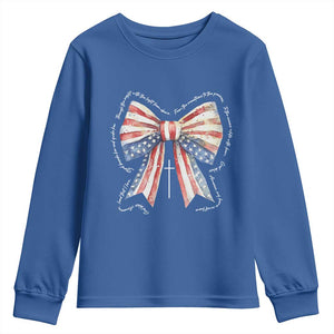 Patriotic Coquette 4th Of July Youth Sweatshirt God Bless America TS10 Royal Blue Print Your Wear
