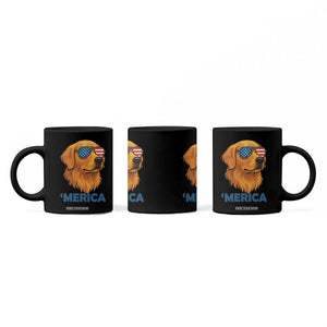 Patriotic Dog 'Merica Coffee Mug Golden Retriever Sunglasses Funny 4th Of July TS02 Print Your Wear