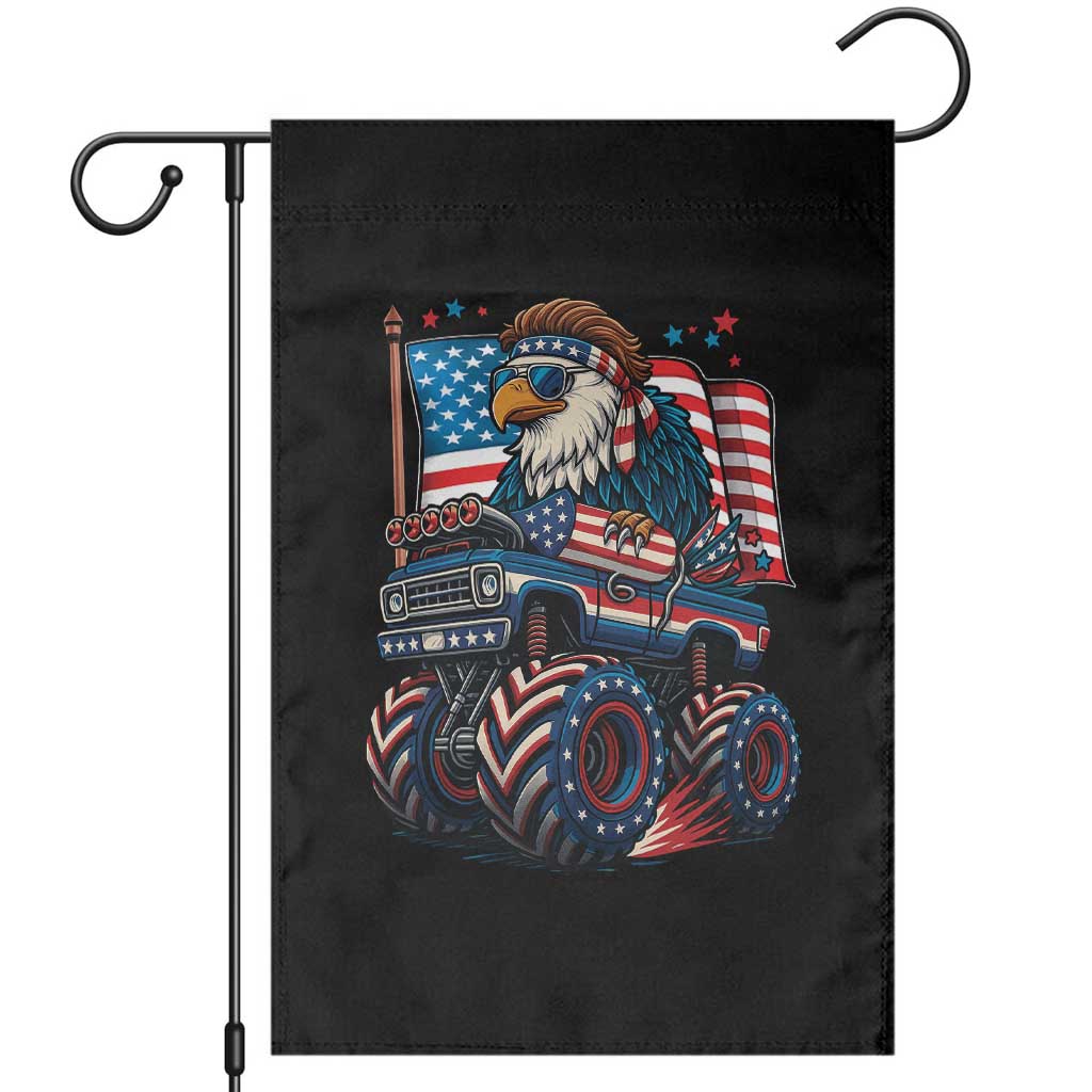 Patriotic Eagle Driving Monster Truck Garden Flag 4th of July USA Flag Freedom TS02 Black Print Your Wear