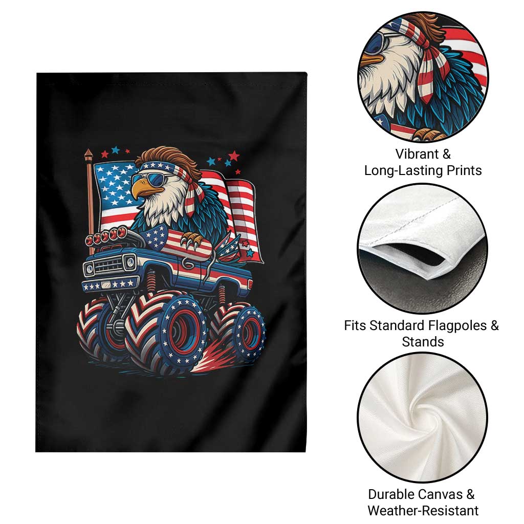 Patriotic Eagle Driving Monster Truck Garden Flag 4th of July USA Flag Freedom TS02 Print Your Wear
