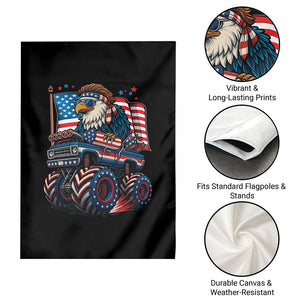Patriotic Eagle Driving Monster Truck Garden Flag 4th of July USA Flag Freedom TS02 Print Your Wear
