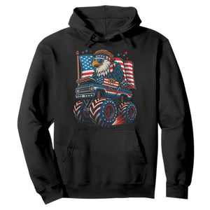 Patriotic Eagle Driving Monster Truck Hoodie 4th of July USA Flag Freedom TS02 Black Print Your Wear