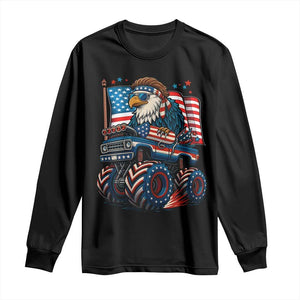 Patriotic Eagle Driving Monster Truck Long Sleeve Shirt 4th of July USA Flag Freedom TS02 Black Print Your Wear