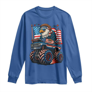 Patriotic Eagle Driving Monster Truck Long Sleeve Shirt 4th of July USA Flag Freedom TS02 Royal Blue Print Your Wear