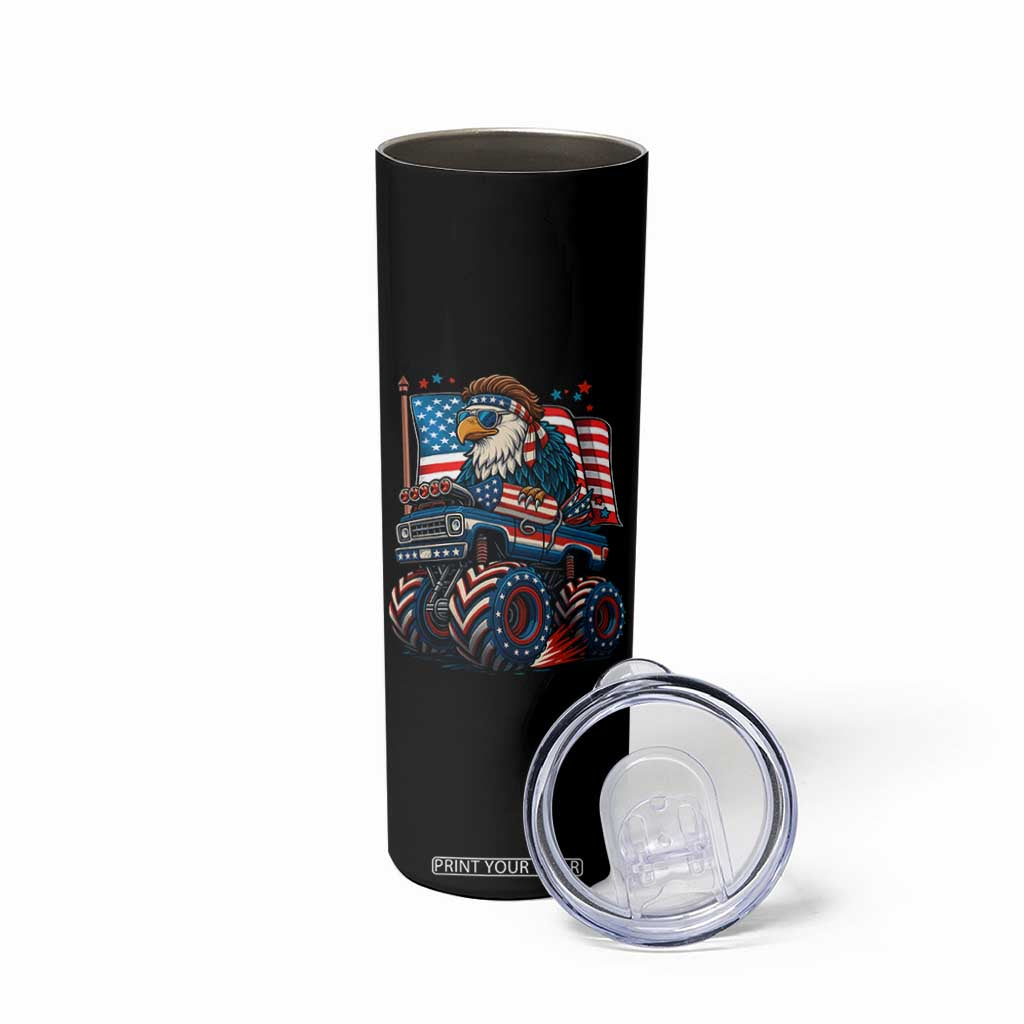 Patriotic Eagle Driving Monster Truck Skinny Tumbler 4th of July USA Flag Freedom TS02 Print Your Wear