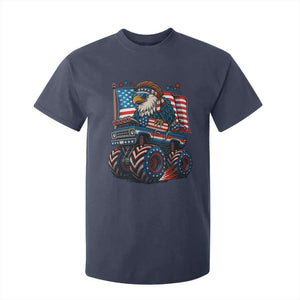 Patriotic Eagle Driving Monster Truck T Shirt For Kid 4th of July USA Flag Freedom TS02 Navy Print Your Wear