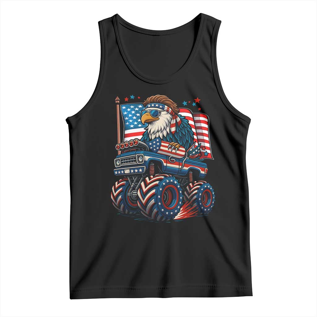 Patriotic Eagle Driving Monster Truck Tank Top 4th of July USA Flag Freedom TS02 Black Print Your Wear