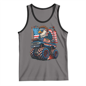 Patriotic Eagle Driving Monster Truck Tank Top 4th of July USA Flag Freedom TS02 Deep Heather Black Print Your Wear