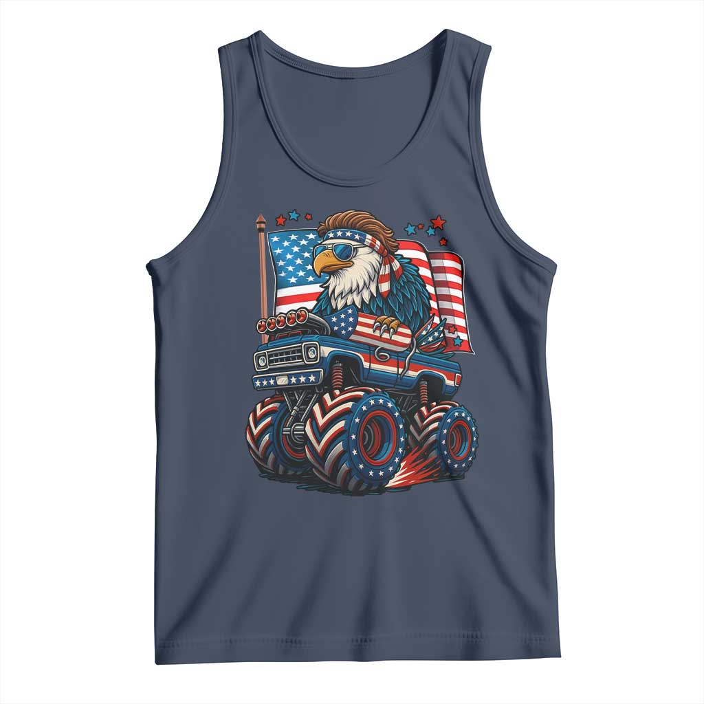 Patriotic Eagle Driving Monster Truck Tank Top 4th of July USA Flag Freedom TS02 Navy Print Your Wear