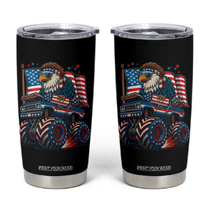 Patriotic Eagle Driving Monster Truck Tumbler Cup 4th of July USA Flag Freedom TS02 Black Print Your Wear