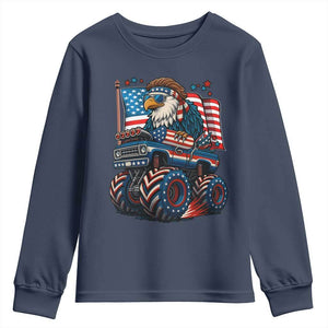 Patriotic Eagle Driving Monster Truck Youth Sweatshirt 4th of July USA Flag Freedom TS02 Navy Print Your Wear