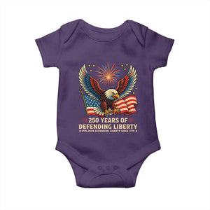 Patriotic Eagle US Army 250th Anniversary Baby Onesie 250 Years of Defending Liberty 1775 2025 TS02 Purple Print Your Wear