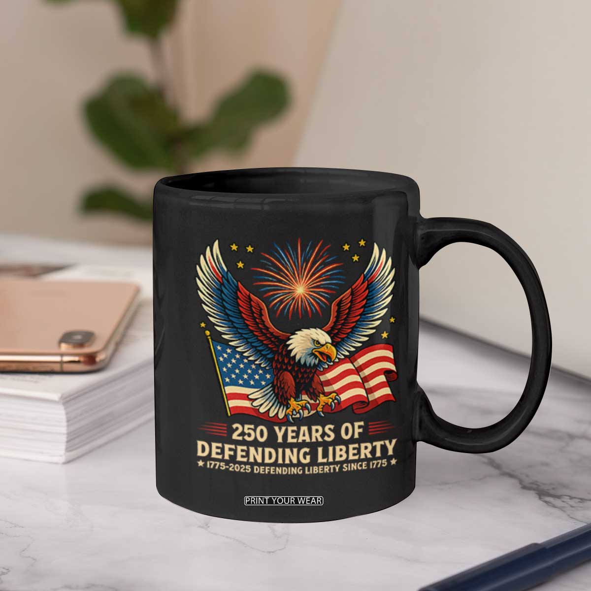 Patriotic Eagle US Army 250th Anniversary Coffee Mug 250 Years of Defending Liberty 1775 2025 TS02 Print Your Wear
