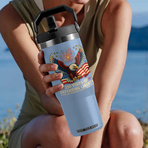 Patriotic Eagle US Army 250th Anniversary Flip Straw Tumbler 250 Years of Defending Liberty 1775 2025 TS02 One Size: 30 oz Light Blue Print Your Wear