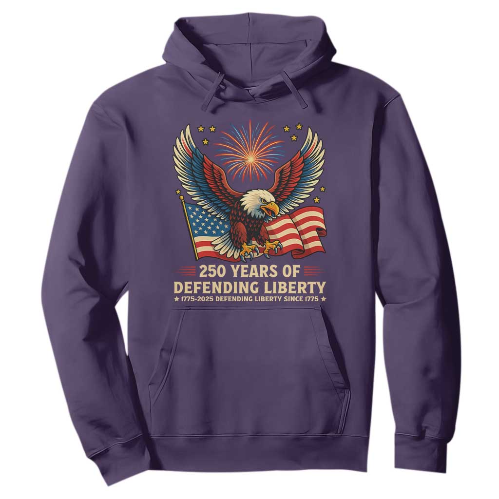 Patriotic Eagle US Army 250th Anniversary Hoodie 250 Years of Defending Liberty 1775 2025 TS02 Purple Print Your Wear