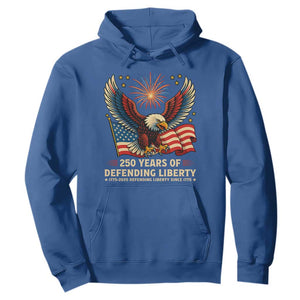 Patriotic Eagle US Army 250th Anniversary Hoodie 250 Years of Defending Liberty 1775 2025 TS02 Royal Blue Print Your Wear