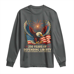 Patriotic Eagle US Army 250th Anniversary Long Sleeve Shirt 250 Years of Defending Liberty 1775 2025 TS02 Dark Heather Print Your Wear