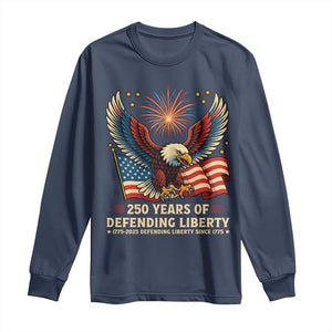 Patriotic Eagle US Army 250th Anniversary Long Sleeve Shirt 250 Years of Defending Liberty 1775 2025 TS02 Navy Print Your Wear