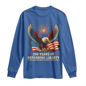 Patriotic Eagle US Army 250th Anniversary Long Sleeve Shirt 250 Years of Defending Liberty 1775 2025 TS02 Royal Blue Print Your Wear