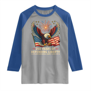 Patriotic Eagle US Army 250th Anniversary Raglan Shirt 250 Years of Defending Liberty 1775 2025 TS02 Sport Gray Royal Print Your Wear