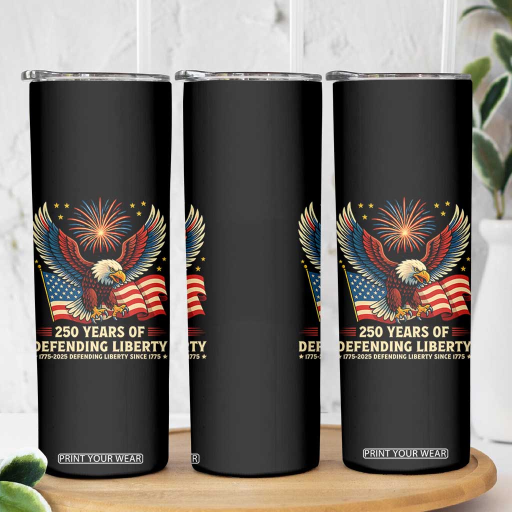 Patriotic Eagle US Army 250th Anniversary Skinny Tumbler 250 Years of Defending Liberty 1775 2025 TS02 Print Your Wear