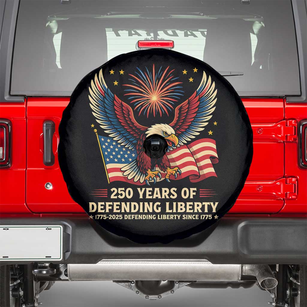 Patriotic Eagle US Army 250th Anniversary Spare Tire Cover 250 Years of Defending Liberty 1775 2025 TS02 Black Print Your Wear