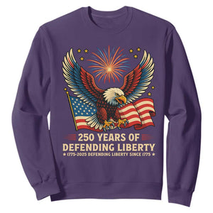 Patriotic Eagle US Army 250th Anniversary Sweatshirt 250 Years of Defending Liberty 1775 2025 TS02 Purple Print Your Wear