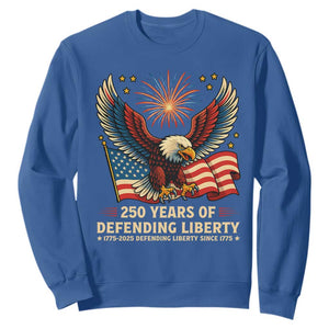 Patriotic Eagle US Army 250th Anniversary Sweatshirt 250 Years of Defending Liberty 1775 2025 TS02 Royal Blue Print Your Wear