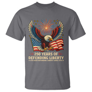 Patriotic Eagle US Army 250th Anniversary T Shirt 250 Years of Defending Liberty 1775 2025 TS02 Charcoal Print Your Wear