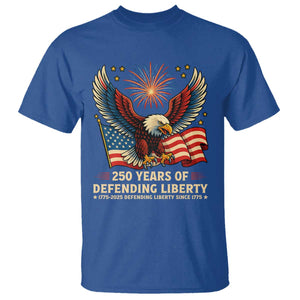 Patriotic Eagle US Army 250th Anniversary T Shirt 250 Years of Defending Liberty 1775 2025 TS02 Royal Blue Print Your Wear