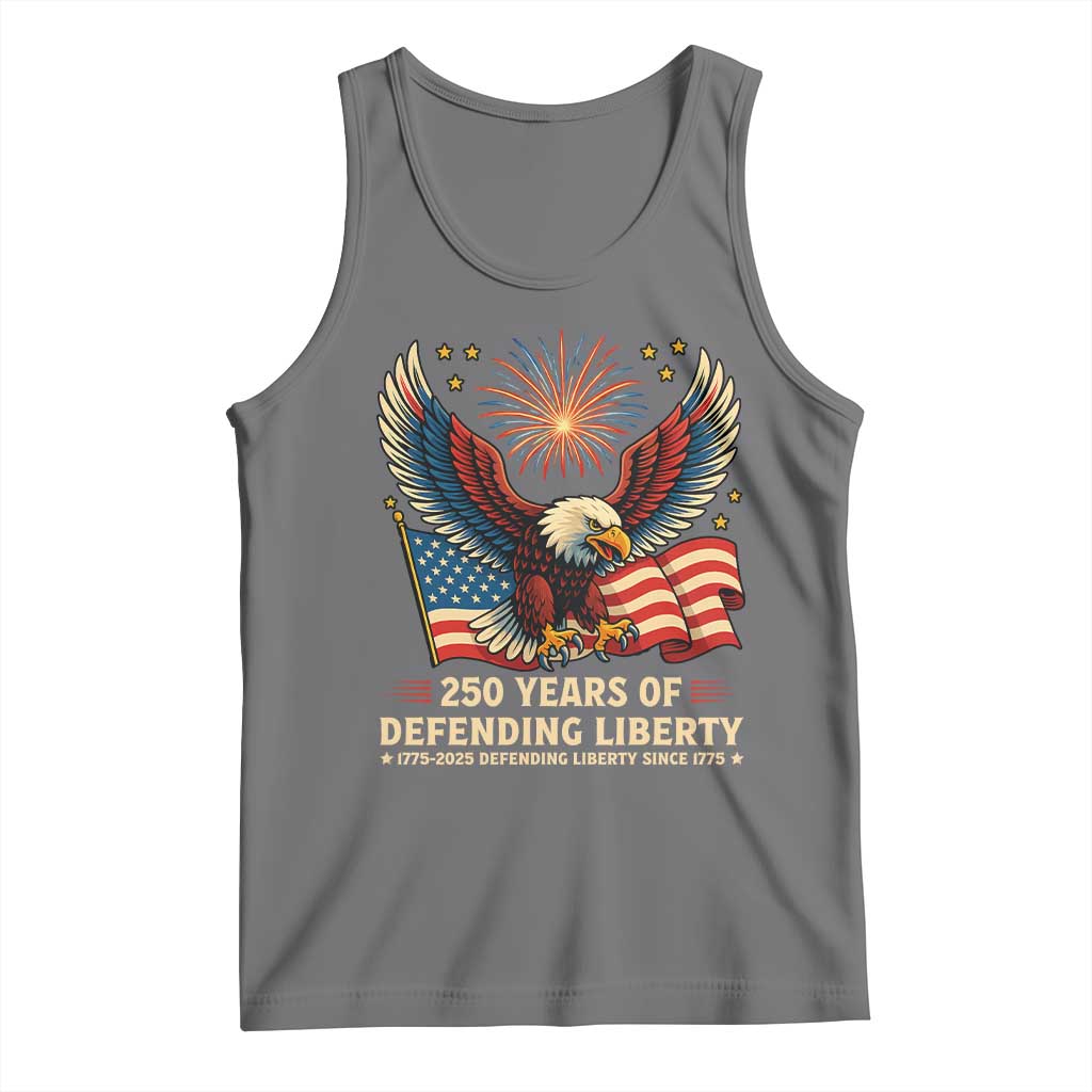 Patriotic Eagle US Army 250th Anniversary Tank Top 250 Years of Defending Liberty 1775 2025 TS02 Black Heather Print Your Wear