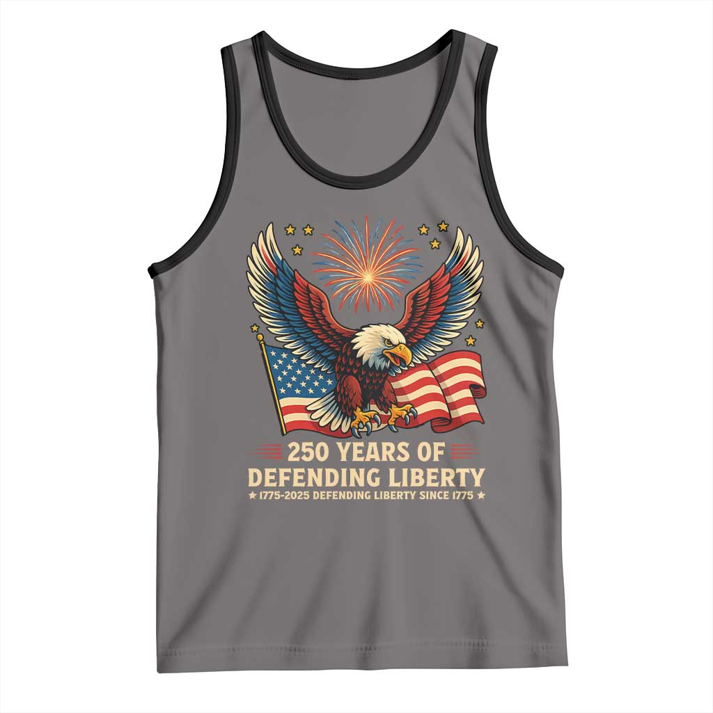 Patriotic Eagle US Army 250th Anniversary Tank Top 250 Years of Defending Liberty 1775 2025 TS02 Deep Heather Black Print Your Wear