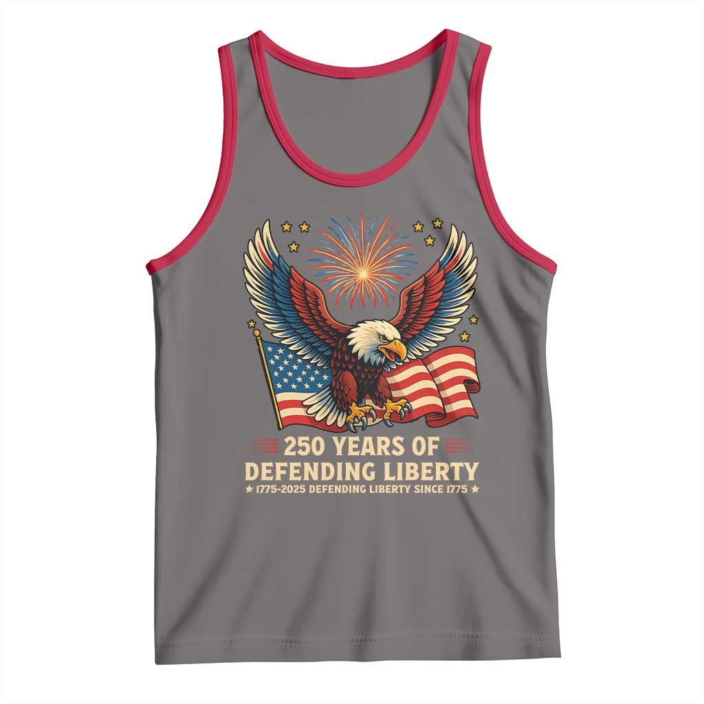 Patriotic Eagle US Army 250th Anniversary Tank Top 250 Years of Defending Liberty 1775 2025 TS02 Deep Heather Red Print Your Wear