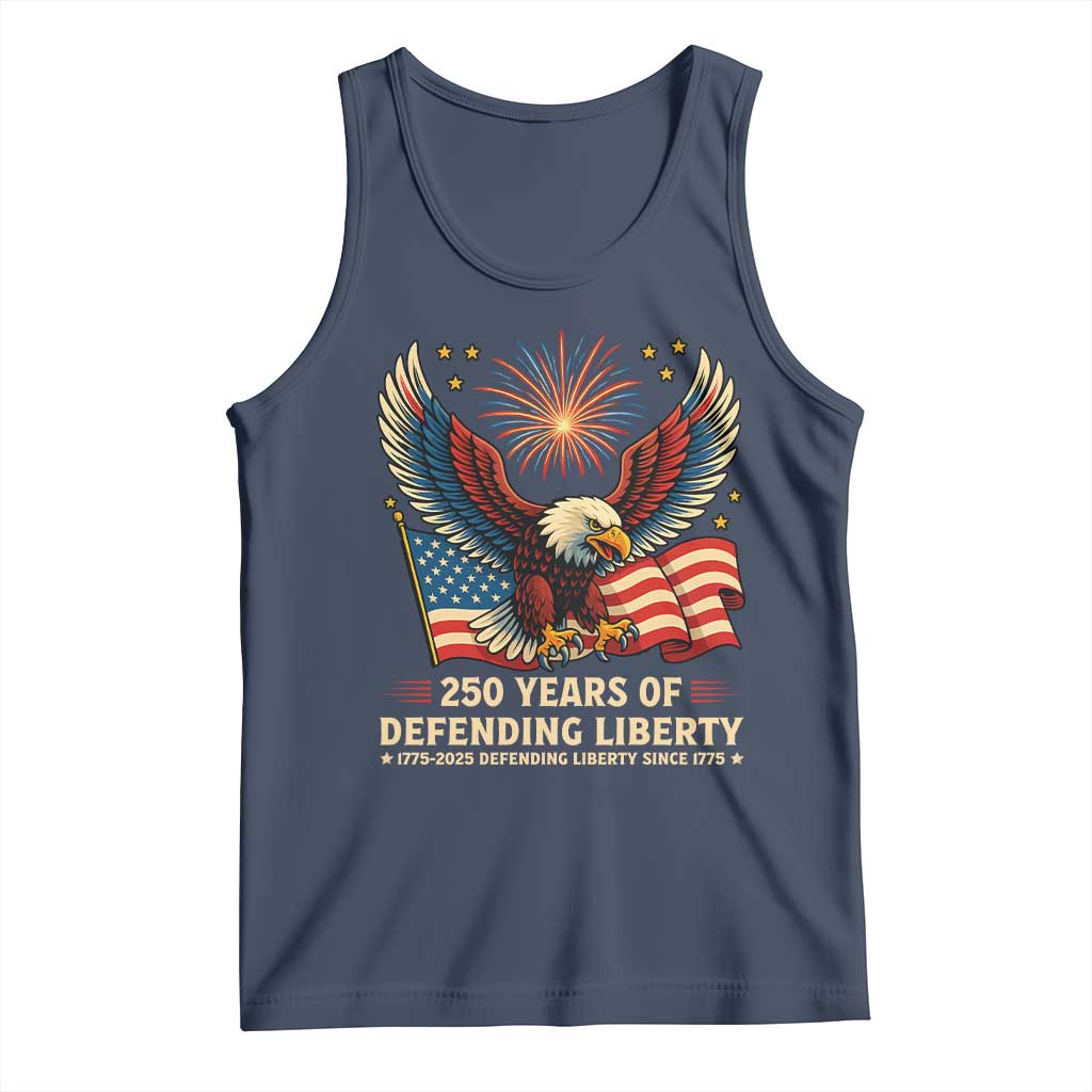 Patriotic Eagle US Army 250th Anniversary Tank Top 250 Years of Defending Liberty 1775 2025 TS02 Navy Print Your Wear