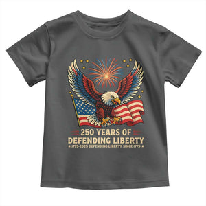 Patriotic Eagle US Army 250th Anniversary Toddler T Shirt 250 Years of Defending Liberty 1775 2025 TS02 Dark Heather Print Your Wear