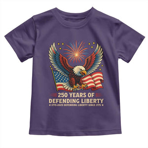 Patriotic Eagle US Army 250th Anniversary Toddler T Shirt 250 Years of Defending Liberty 1775 2025 TS02 Purple Print Your Wear