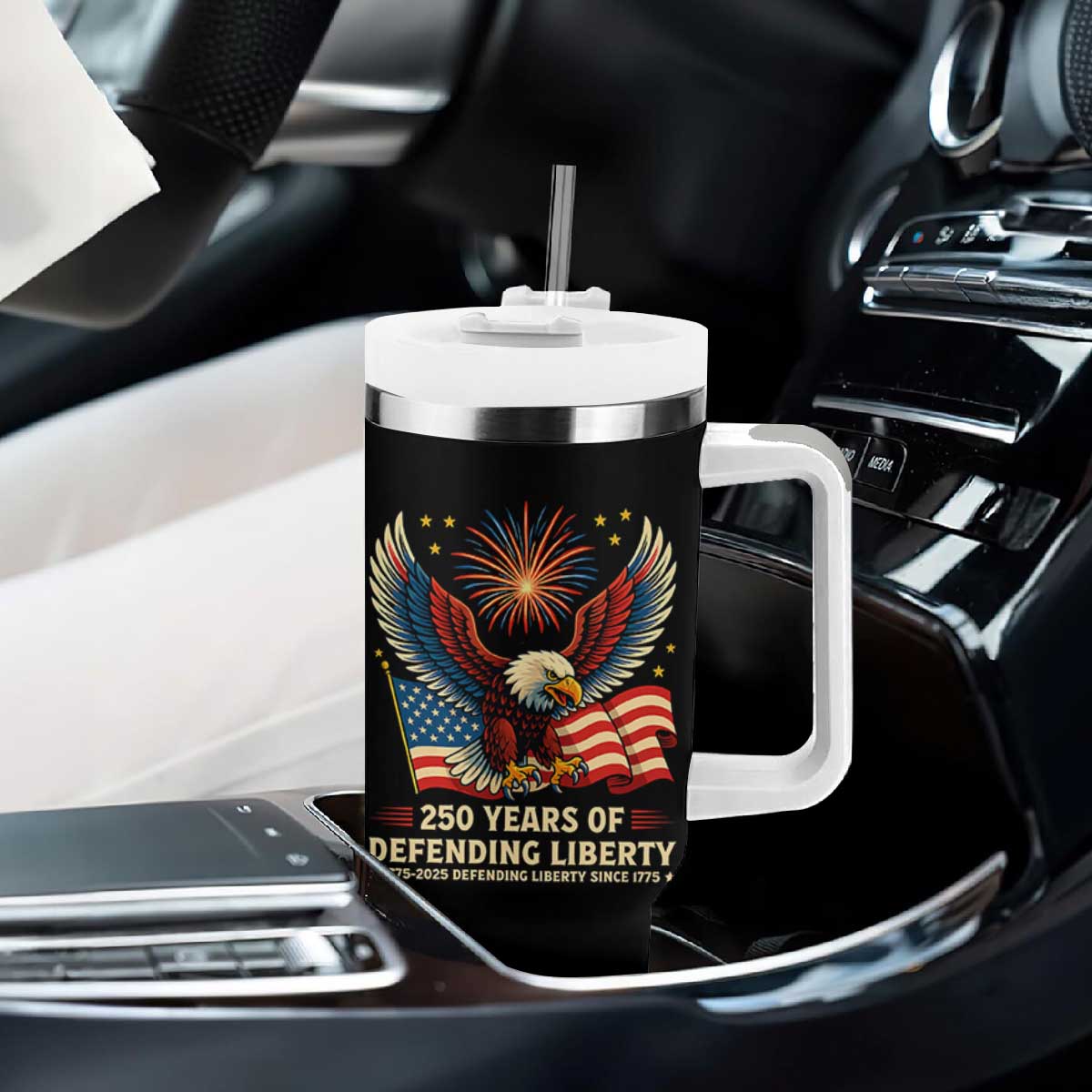 Patriotic Eagle US Army 250th Anniversary Tumbler With Handle 250 Years of Defending Liberty 1775 2025 TS02 Print Your Wear