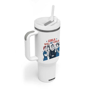 Patriotic Feminist Empowerment Tumbler With Handle Girl Will Be Girls Womens Rights 4th of July TS02 Print Your Wear