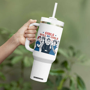 Patriotic Feminist Empowerment Tumbler With Handle Girl Will Be Girls Womens Rights 4th of July TS02 Print Your Wear