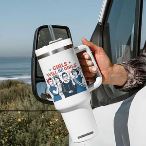Patriotic Feminist Empowerment Tumbler With Handle Girl Will Be Girls Womens Rights 4th of July TS02 Print Your Wear