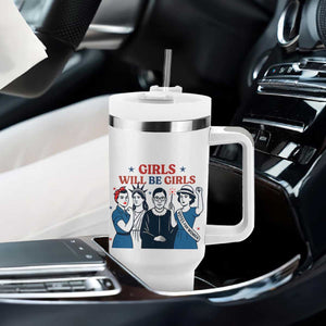 Patriotic Feminist Empowerment Tumbler With Handle Girl Will Be Girls Womens Rights 4th of July TS02 Print Your Wear