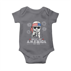Patriotic Gulf Of USA Est 2025 Baby Onesie Funny Trump Happy 4th Of July TS02 Charcoal Print Your Wear
