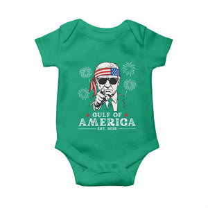 Patriotic Gulf Of USA Est 2025 Baby Onesie Funny Trump Happy 4th Of July TS02 Irish Green Print Your Wear