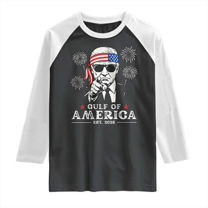 Patriotic Gulf Of USA Est 2025 Raglan Shirt Funny Trump Happy 4th Of July TS02 Black White Print Your Wear