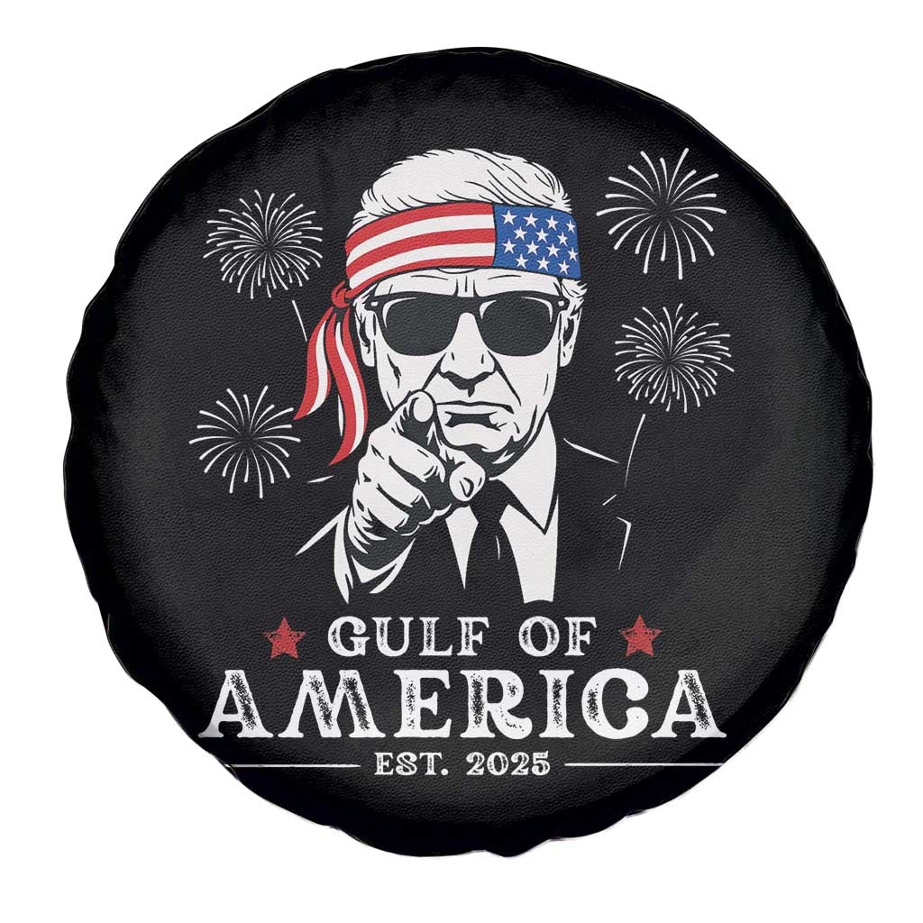 Patriotic Gulf Of USA Est 2025 Spare Tire Cover Funny Trump Happy 4th Of July TS02 Print Your Wear