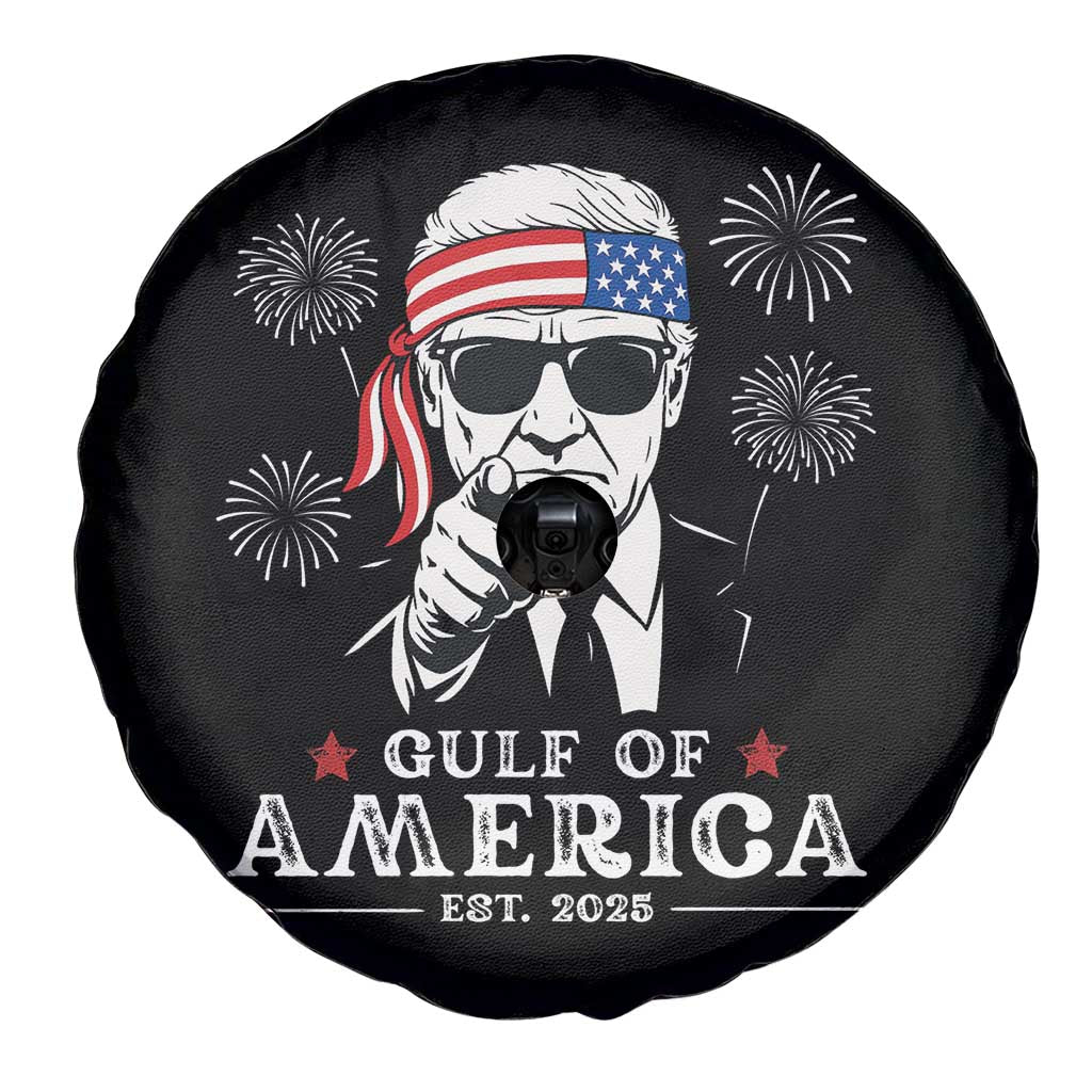 Patriotic Gulf Of USA Est 2025 Spare Tire Cover Funny Trump Happy 4th Of July TS02 Print Your Wear