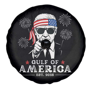 Patriotic Gulf Of USA Est 2025 Spare Tire Cover Funny Trump Happy 4th Of July TS02 Print Your Wear