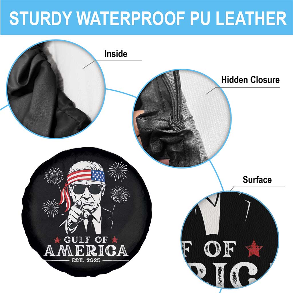 Patriotic Gulf Of USA Est 2025 Spare Tire Cover Funny Trump Happy 4th Of July TS02 Print Your Wear